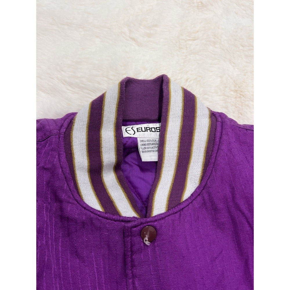 VINTAGE Los Angeles Lakers  Womens Medium Eurosilk Varsity Style - Picture 7 of 9